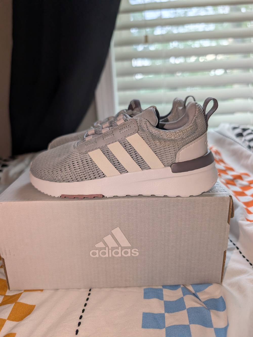 adidas Kids Grey Athletic Sneakers - Lightweight Comfort